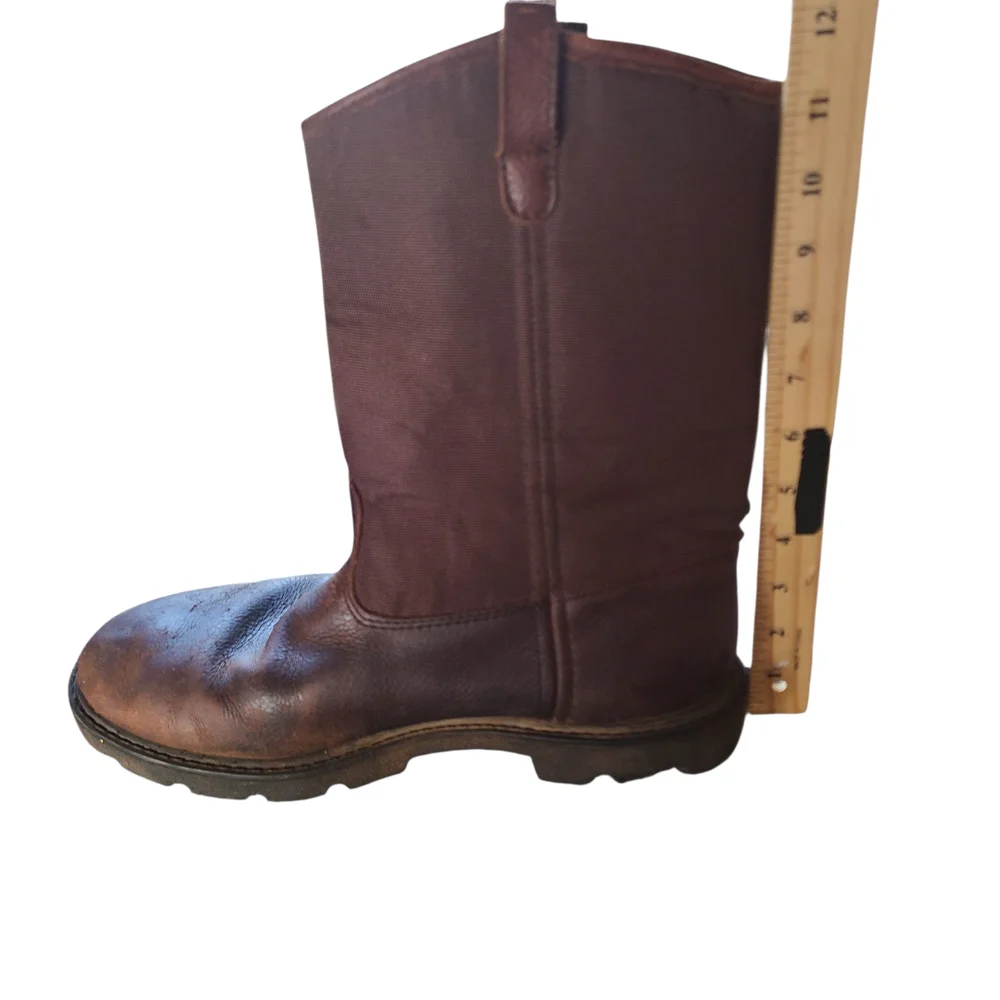 Georgia Boot Wellington Waterproof Dark Brown Leather Men's Boots 9.5.